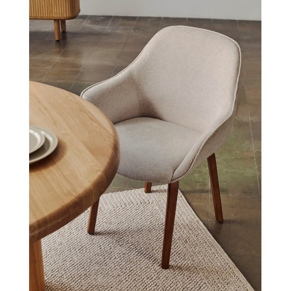 Стілець La Forma ALELI C01000116BF12 Світло-сірий тканина синель-1