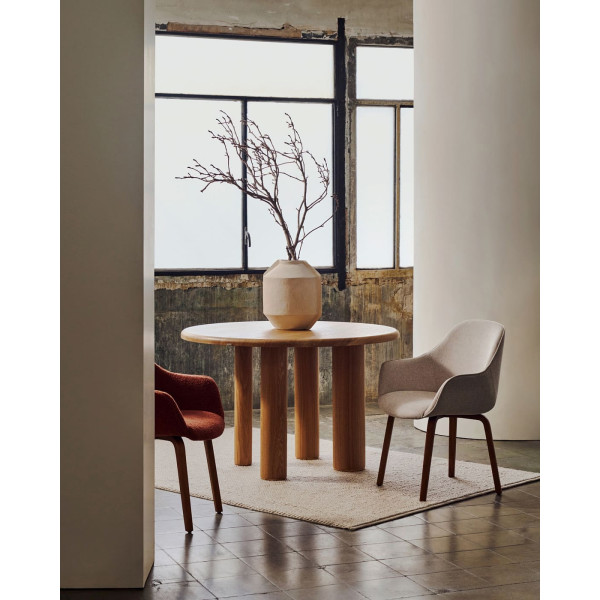 Стілець La Forma ALELI C01000116BF12 Світло-сірий тканина синель-2