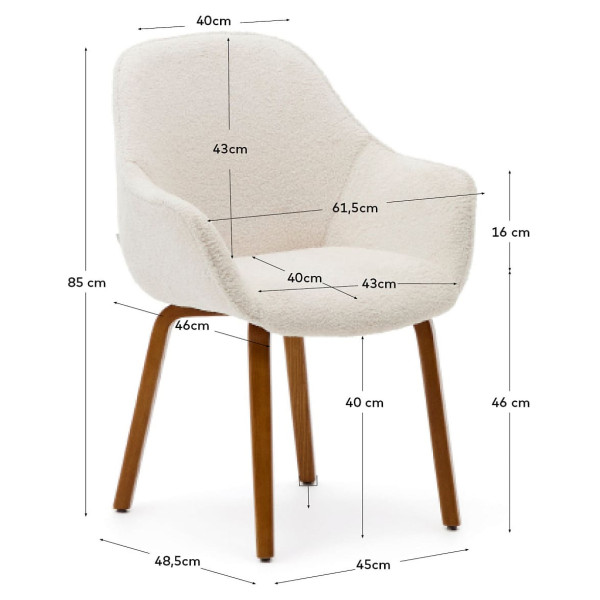 Стілець La Forma ALELI C01000116HI39 Білий букле-7