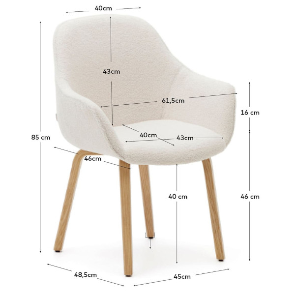 Стул La Forma ALELI C0100008HI39 Белый букле-8