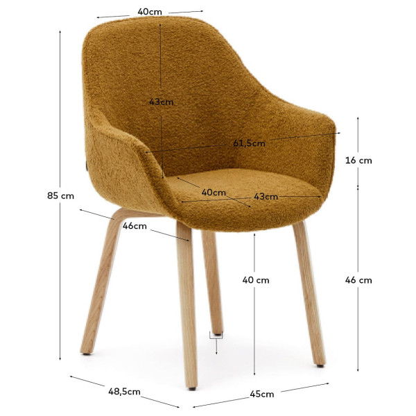 Стул La Forma ALELI C0100008HI81 Горчичный букле-9