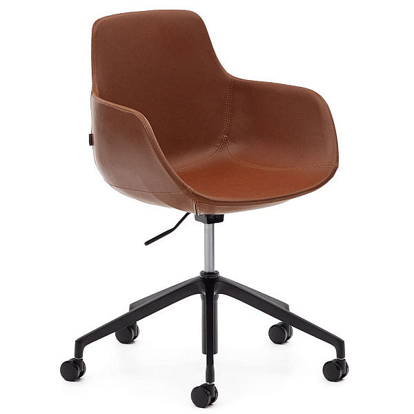 Стул поворотный на колесиках La Forma TISSIANA C0200006PP10 Коричневый Экокожа-0