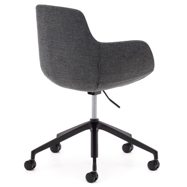Стілець поворотний на коліщатках La Forma TISSIANA C0200006BF15 Темно-сірий тканина синель-6