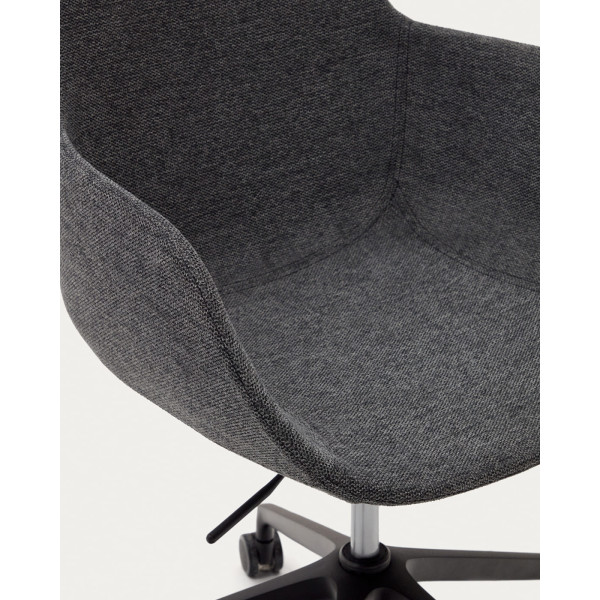 Стілець поворотний на коліщатках La Forma TISSIANA C0200006BF15 Темно-сірий тканина синель-9