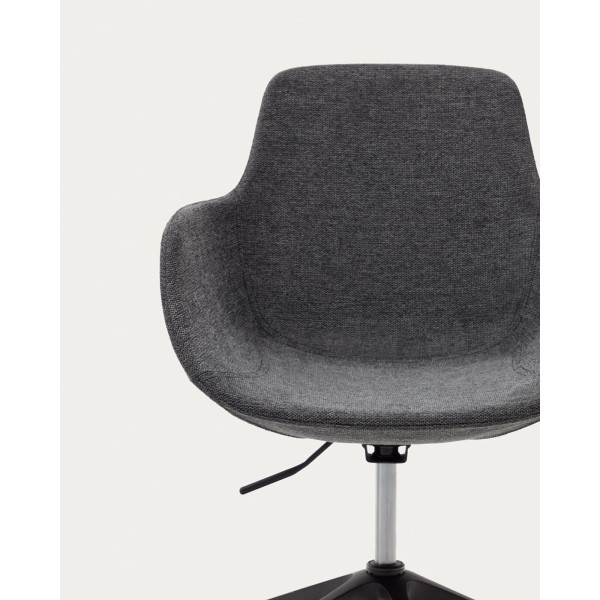 Стілець поворотний на коліщатках La Forma TISSIANA C0200006BF15 Темно-сірий тканина синель-8