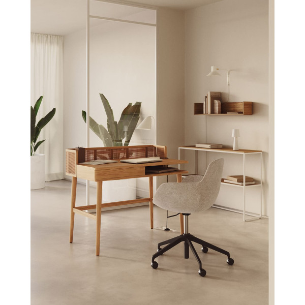 Стул поворотный на колесиках La Forma TISSIANA C0200006BF12 Бежевый ткань синель-2