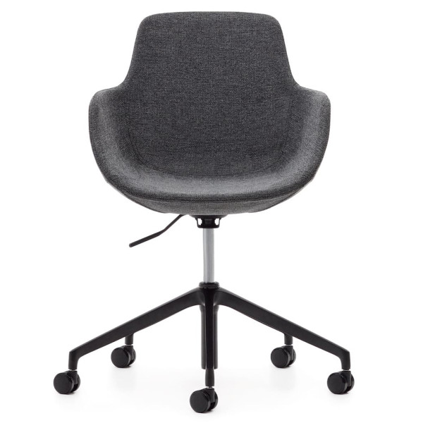 Стілець поворотний на коліщатках La Forma TISSIANA C0200006BF15 Темно-сірий тканина синель-4