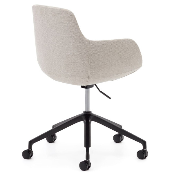 Стул поворотный на колесиках La Forma TISSIANA C0200006BF12 Бежевый ткань синель-5