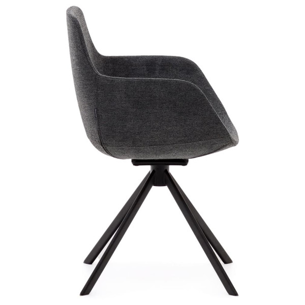 Стілець поворотний La Forma TISSIANA C0200007BF15 Темно-сірий тканина синель-4