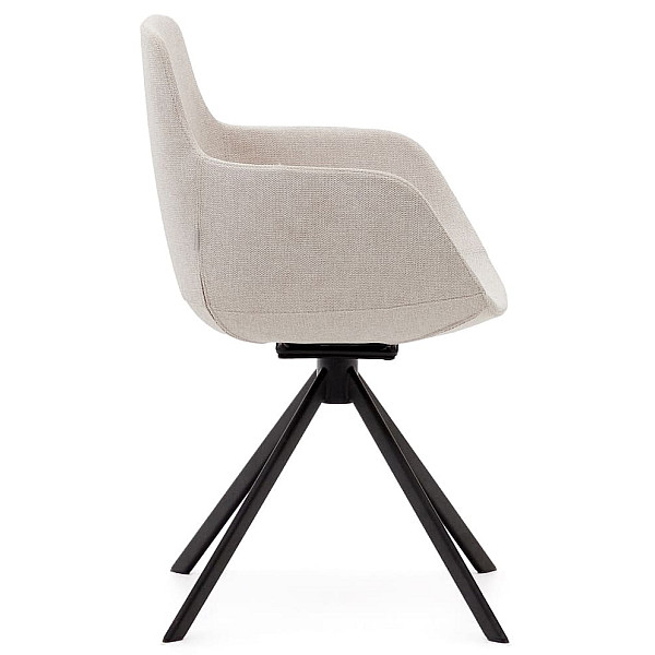 Стілець поворотний La Forma TISSIANA C0200007BF12 Бежевий тканина синель-4