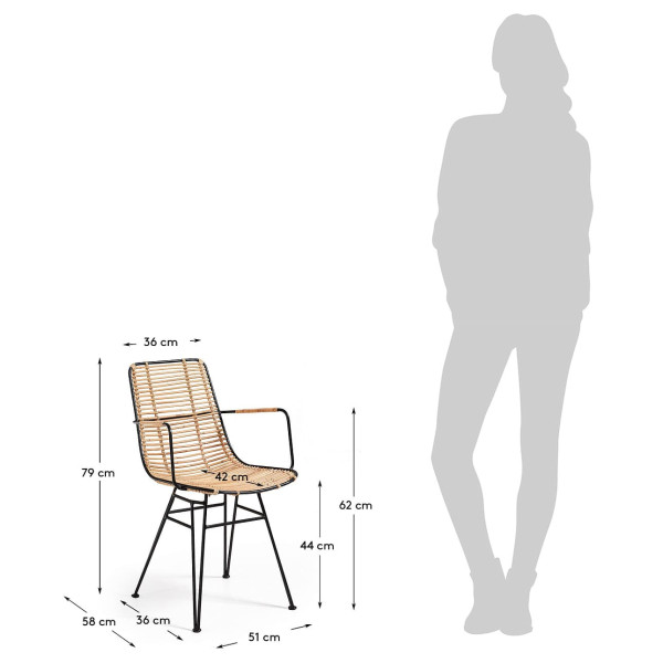 Стілець-крісло з ротанга La Forma ASHANTI C824E01-7
