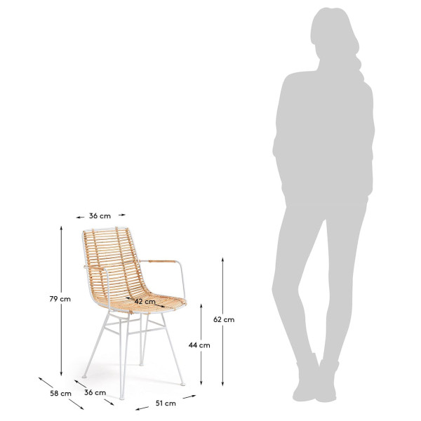 Стул-кресло из ротанга La Forma ASHANTI C824E05-8