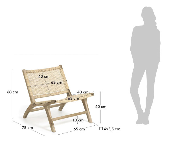 Кресло из ротанга La Forma Beida CC2138M47-11