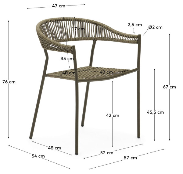 Стілець La Forma FUTADERA J0600043FF19 Зелений-8