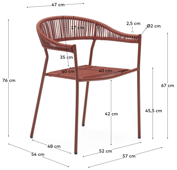 Стілець La Forma FUTADERA J0600043FF86 Теракотовий-10