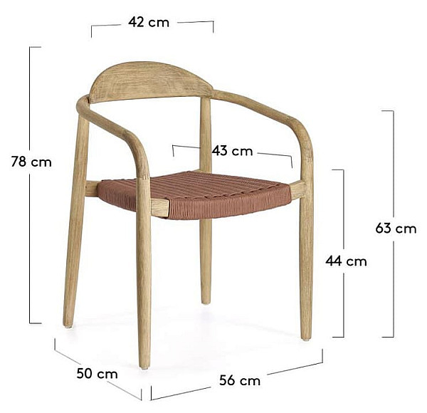 Стілець La Forma GLYNIS CC0555J86 Теракотовий-12