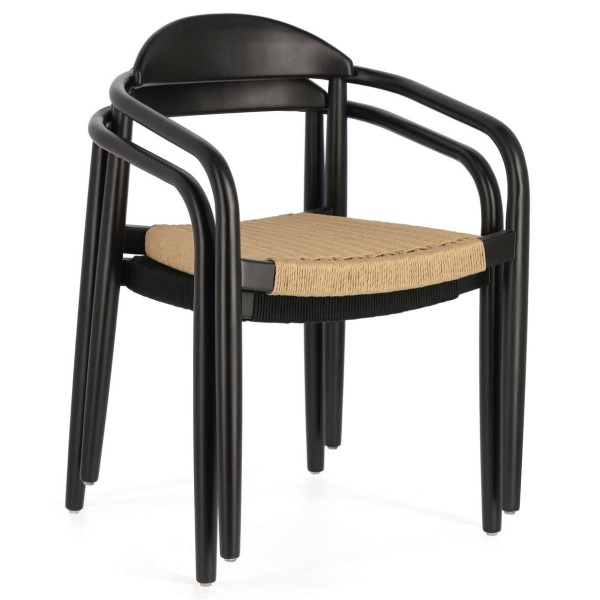 Стілець La Forma GLYNIS CC2034CP46 Чорний-бежевий-16