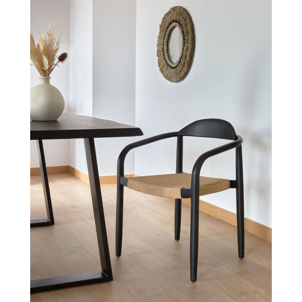 Стілець La Forma GLYNIS CC2034CP46 Чорний-бежевий-1