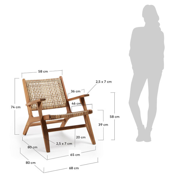 Крісло з ротанга La Forma GRIGNOON CC1059M46-12