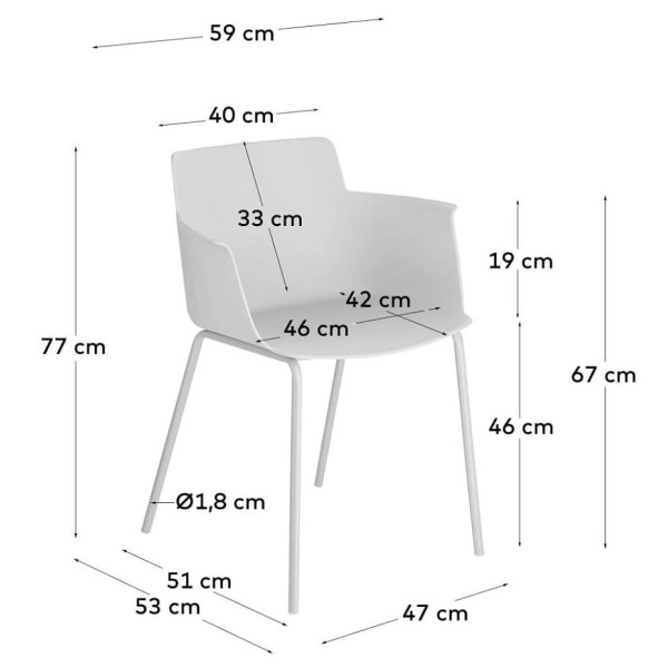 Стілець з підлокітниками La Forma Hannia CC5185S03 Сірий-7