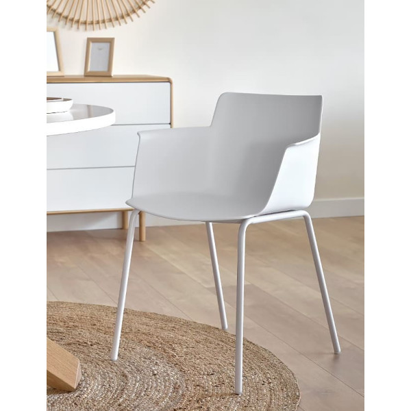 Стілець з підлокітниками La Forma Hannia CC5185S05 Білий-1