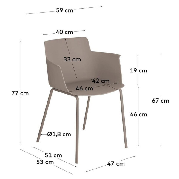 Стул с подлокотниками La Forma Hannia CC5185S10 Коричневый-7