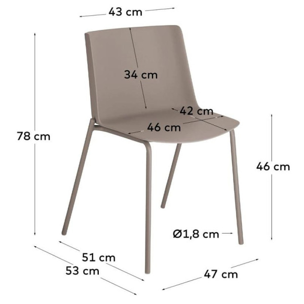 Стілець La Forma Hannia CC5184S10 Коричневий-9