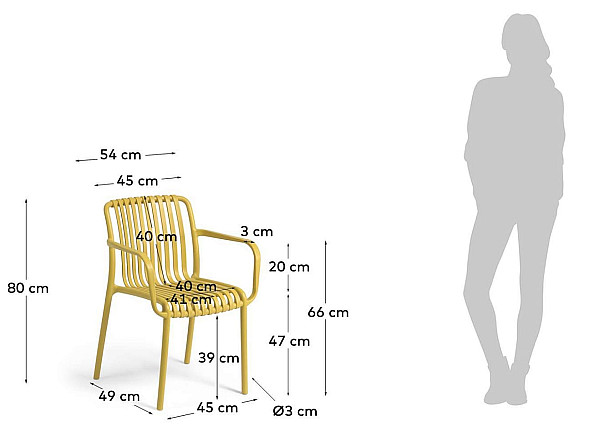 Стілець La Forma Isabellini CC5195S31 Жовтий-11