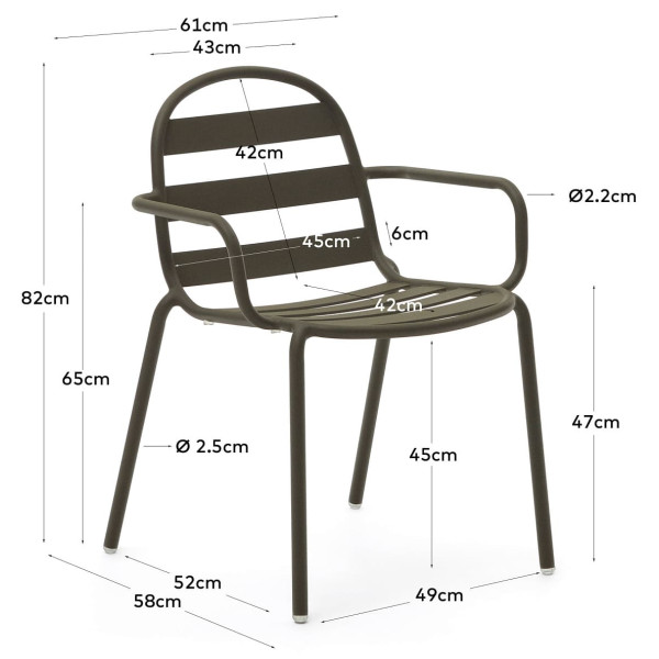 Стілець La Forma JONCOLS J0600004NN19 Зелений-11