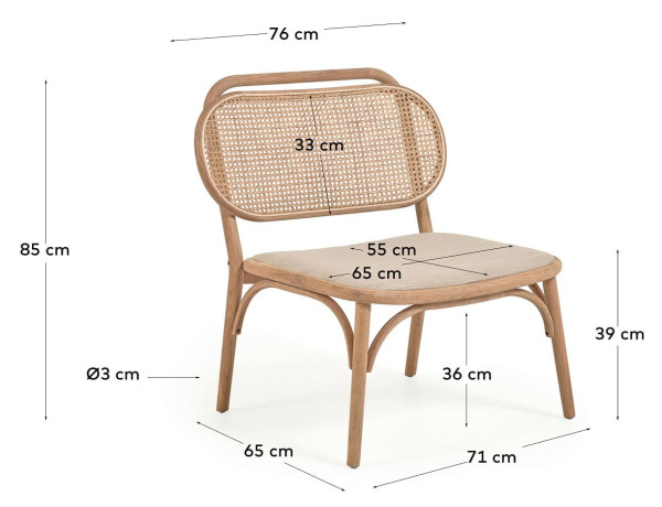 Кресло La Forma Doriane CC2114MV12 Бежевый-9