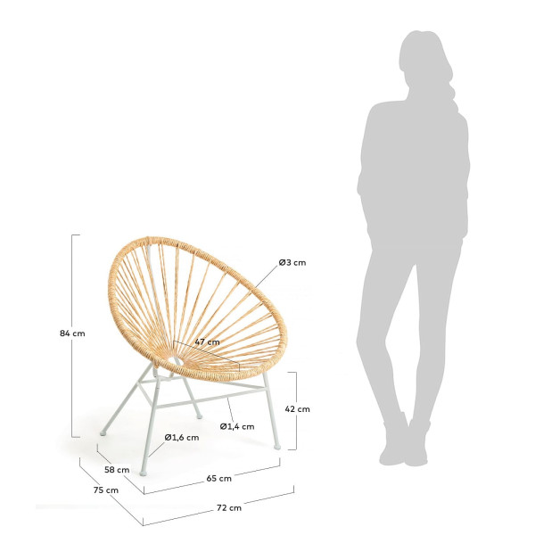 Кресло La Forma Samantha Бежевое CC1314S12-9