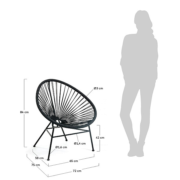 Крісло La Forma Samantha Чорне CC1216J01-8