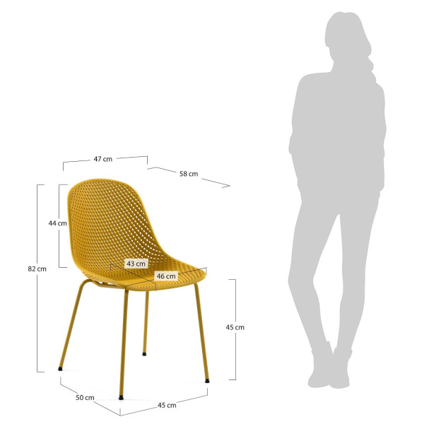 Стілець La Forma QUINBY CC1222S31 Жовтий-5