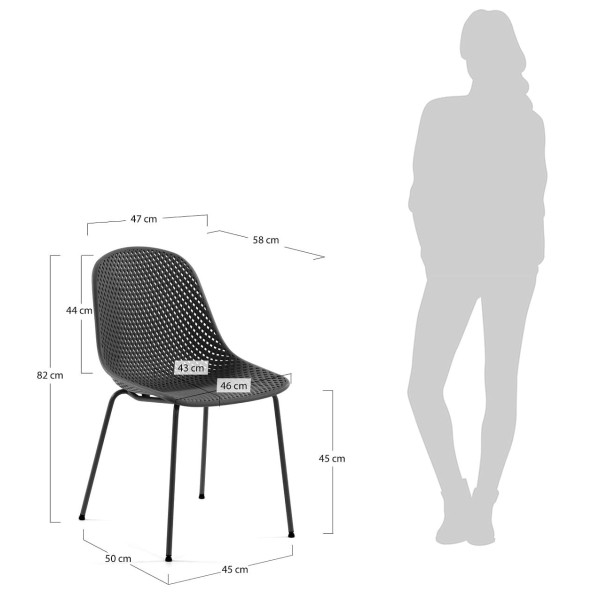 Стілець La Forma QUINBY CC1222S02 Темно-сірий-6