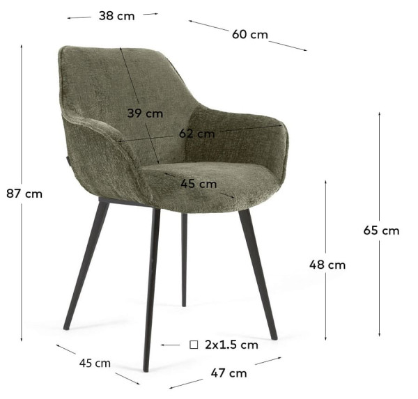 Стілець La Forma AMINY CC0253BG19 Темно-зелений тканина-10