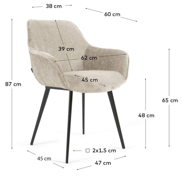 Стул La Forma AMINY CC0253BG12 Бежевый ткань-10