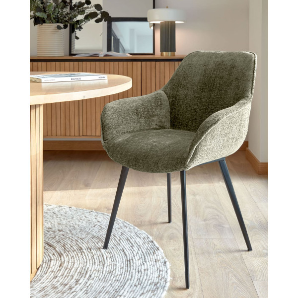 Стілець La Forma AMINY CC0253BG19 Темно-зелений тканина-1