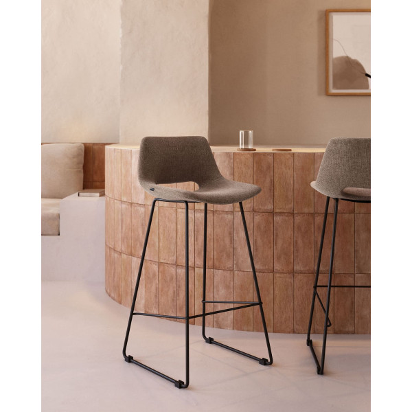 Барний стілець La Forma ZAHARA C0600003JJ11 Коричнева тканина-1