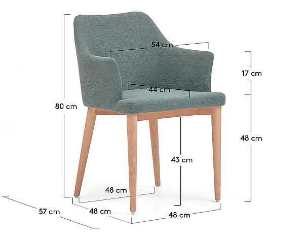 Стілець La Forma CROFT CC0077KY06 Зелений тканина-8