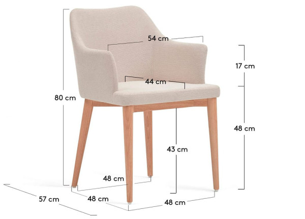 Стул La Forma CROFT CC0077KY12 Бежевый ткань-10
