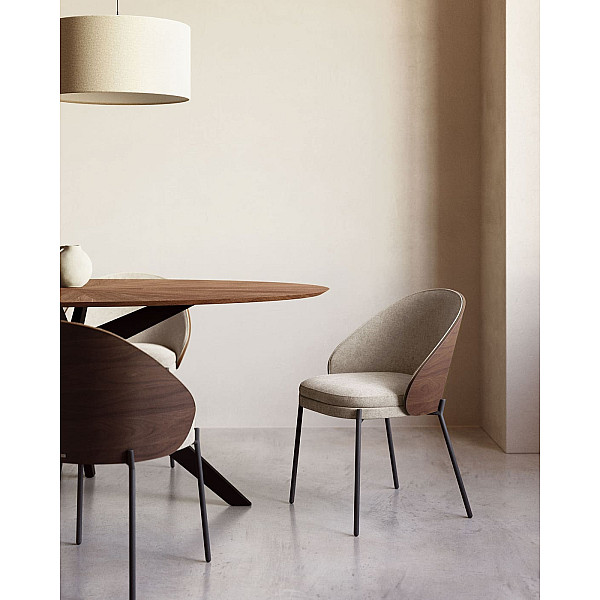 Стілець La Forma EAMY C0100003HE03 Світло-коричневий тканина Синель-1