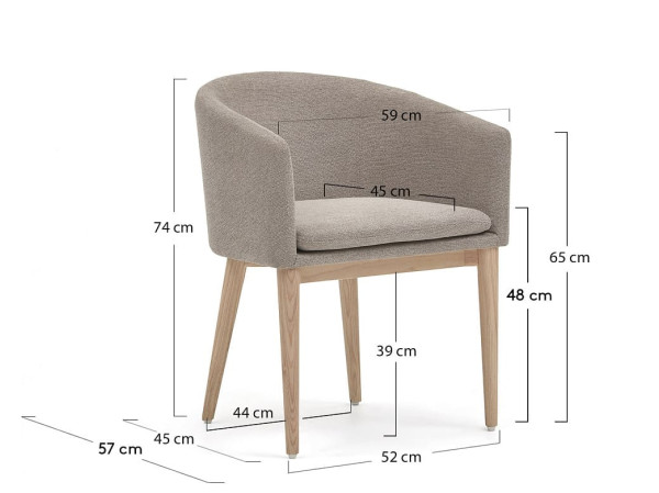 Стілець La Forma HARLAN CC0078KY10 Коричневий тканина-9