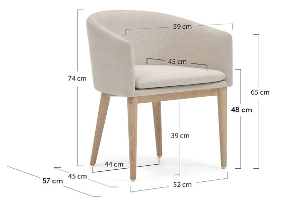 Стул La Forma HARLAN CC0078KY12 Бежевый ткань-12