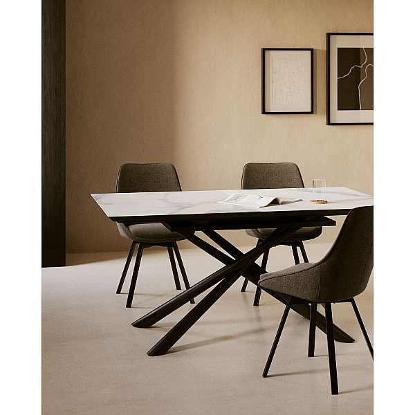 Стілець поворотний La Forma Haston CC1154PK15 Темно-сірий тканина-6