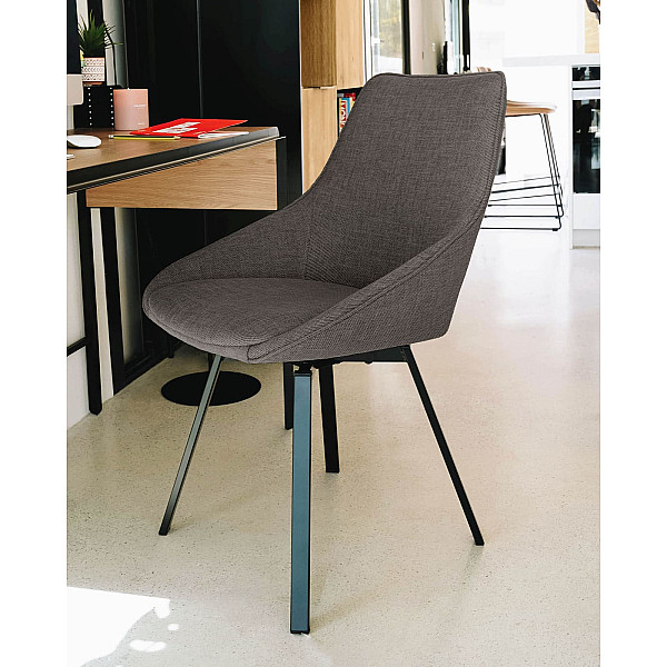 Стілець поворотний La Forma Haston CC1154PK15 Темно-сірий тканина-1