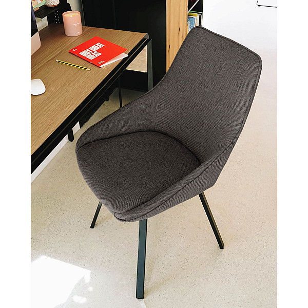 Стілець поворотний La Forma Haston CC1154PK15 Темно-сірий тканина-2