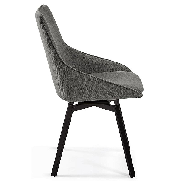Стілець поворотний La Forma Haston CC1154PK15 Темно-сірий тканина-8