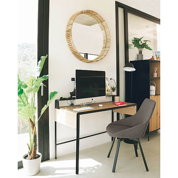 Стілець поворотний La Forma Haston CC1154PK15 Темно-сірий тканина-4