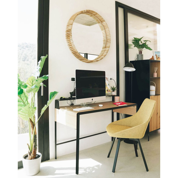 Стул поворотный La Forma Haston CC1154PK81 Горчичный ткань-2