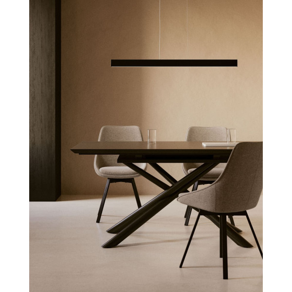 Стілець поворотний La Forma Haston CC1154PK03 Світло-сірий тканина-4